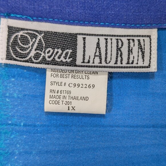 Dera Lauren Blue and Teal Button-Up Blouse and Dress Set Size 1X - Picture 6 of 15